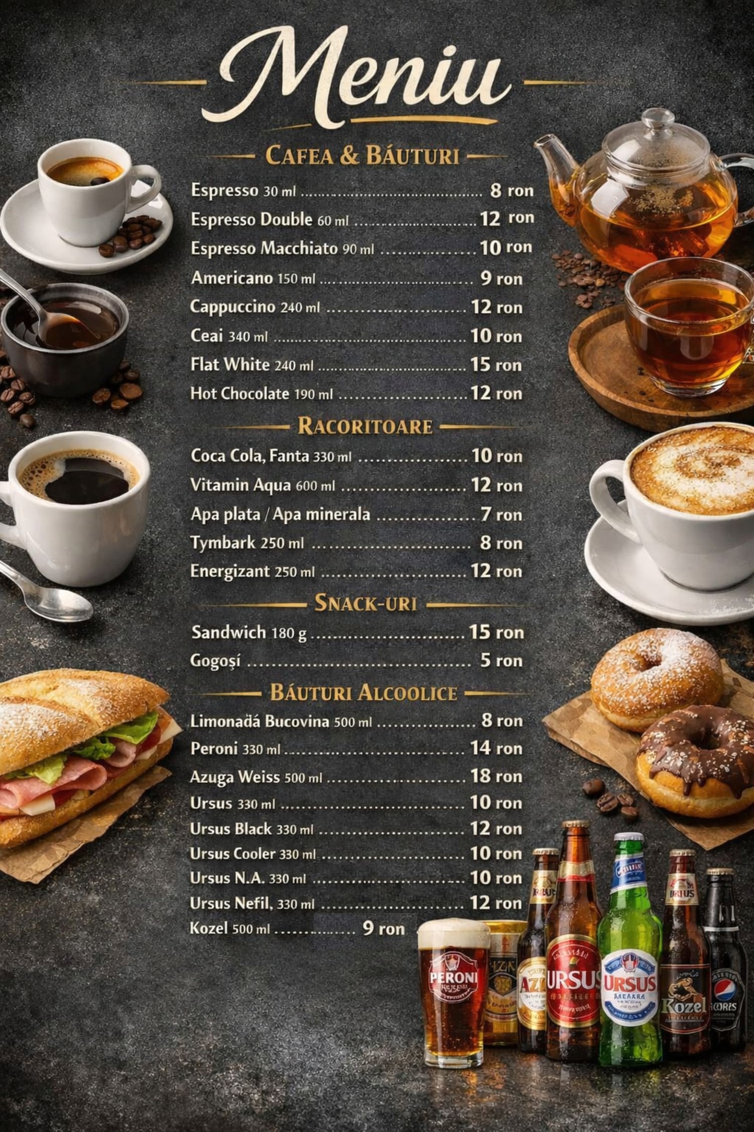 Perfecto Cafe menu page 1