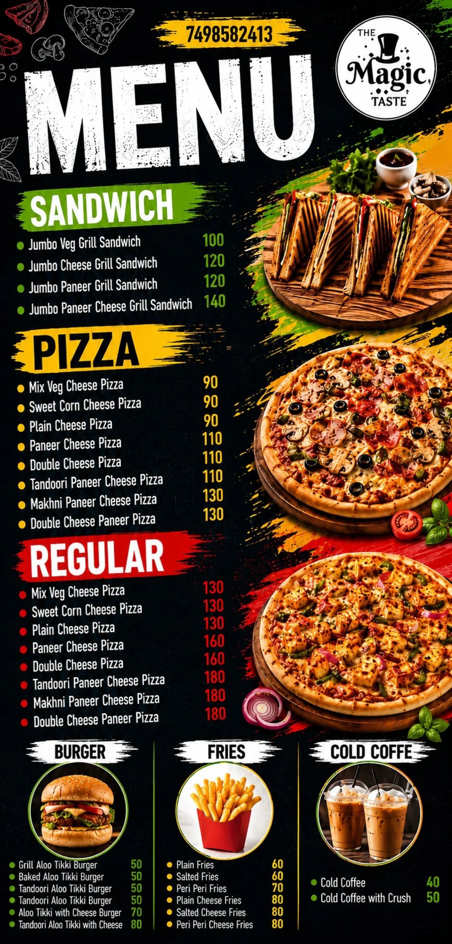The Magic Taste menu page 1
