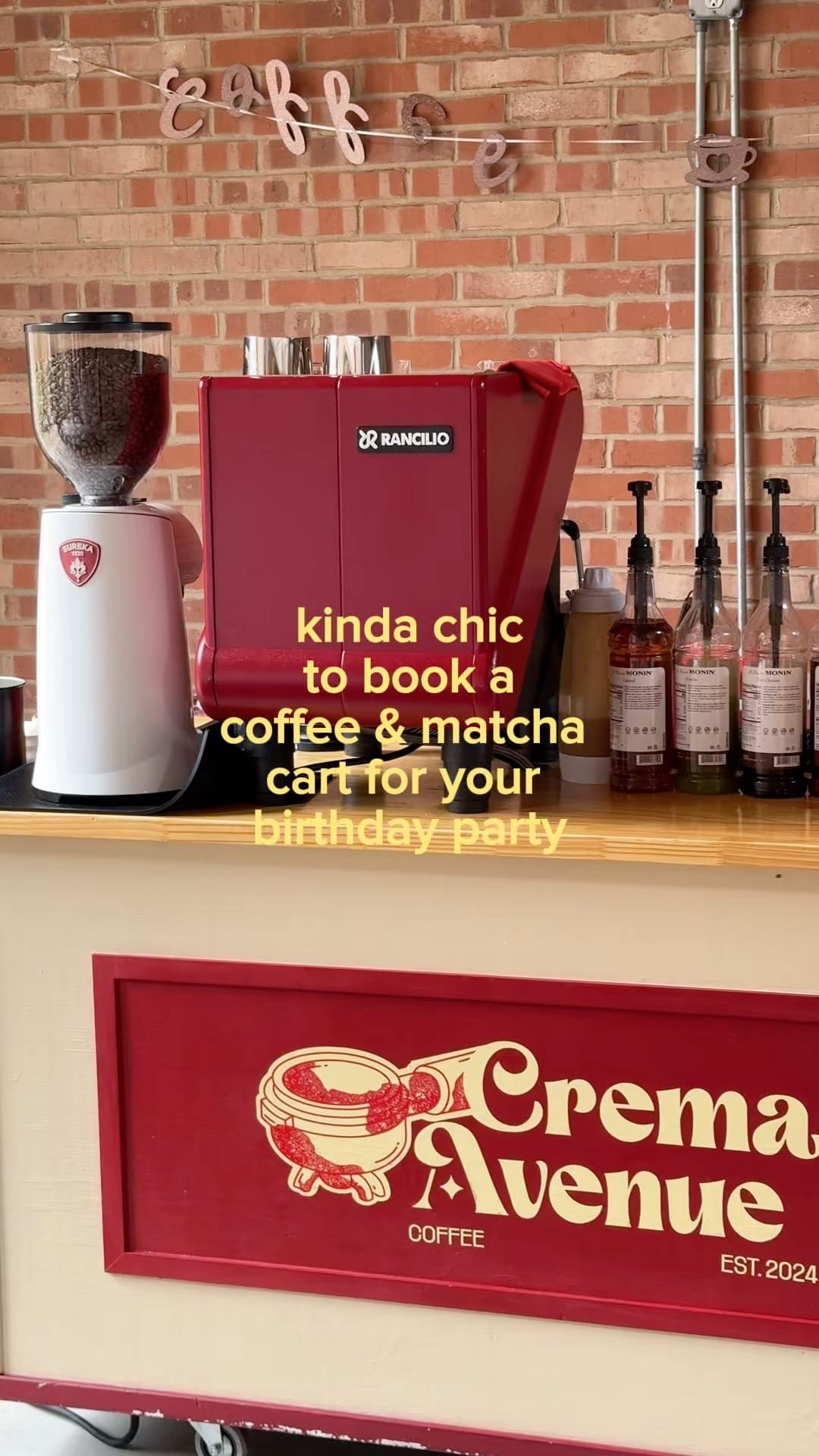 Kinda chic to book a coffee & matcha cart for your birthday party.