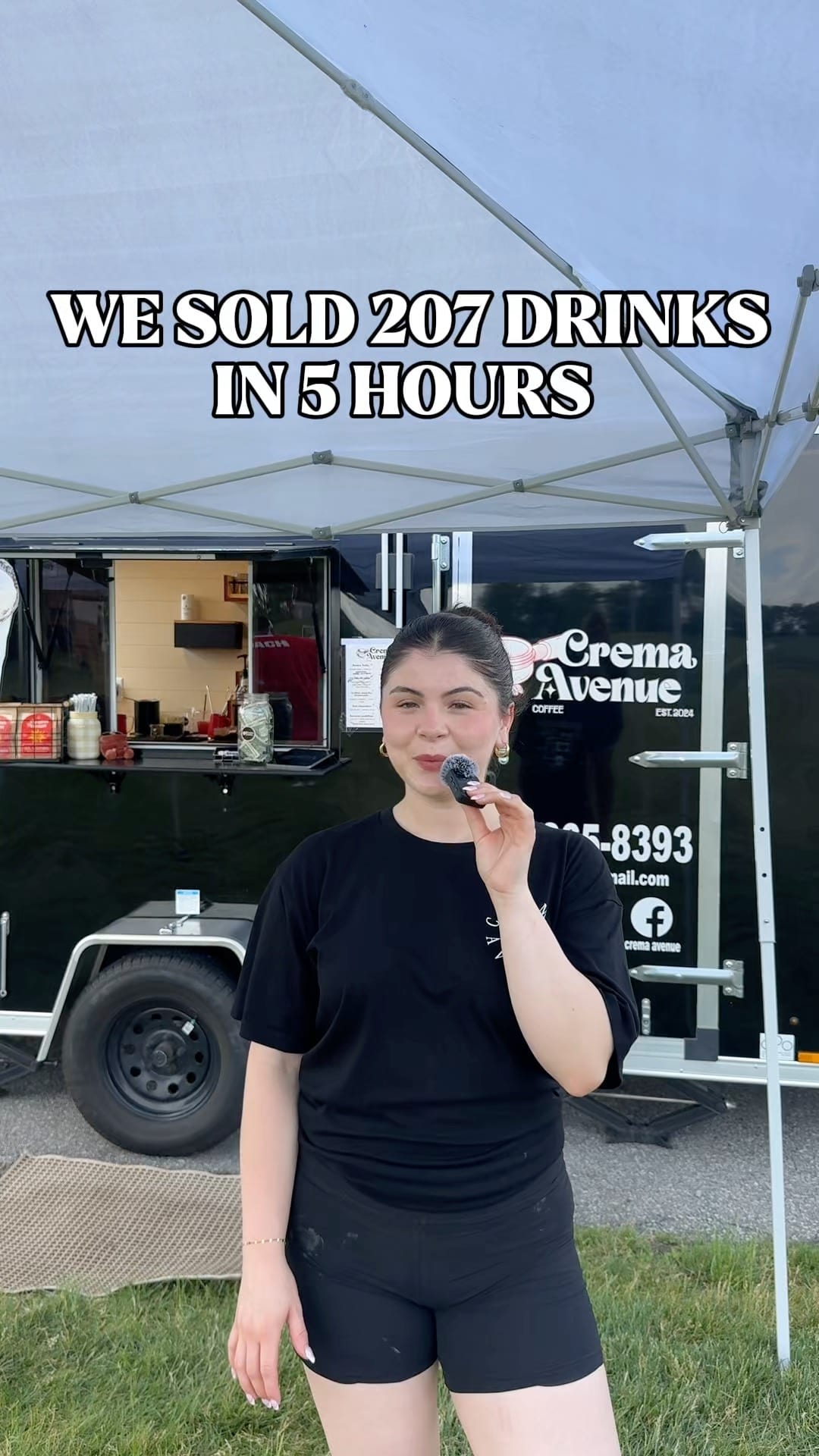 We sold 207 drinks in 5 hours — the trailer working an outdoor event.
