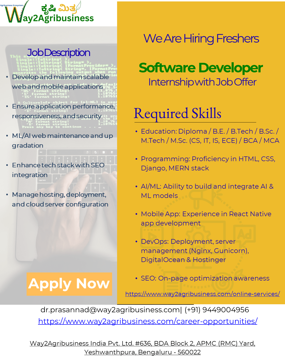 Intern - Web Developer poster