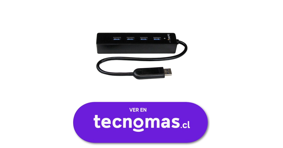 Adaptador Concentrador Hub Ladrón USB 3.0 StarTech.com Super Speed 4  Puertos Salidas Portátil para Laptop Ordenador - Negro - Hub - 4 x  SuperSpeed USB 3.0 - sobremesa - para P/N: FCREADMICRO3, MSDREADU3CA