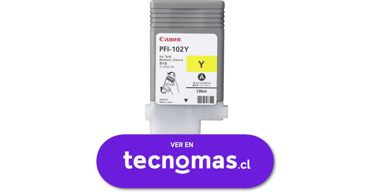 tecnomas.cl | Original Canon Ink Tank PFI-102Y - Dye Yellow Ink Tank