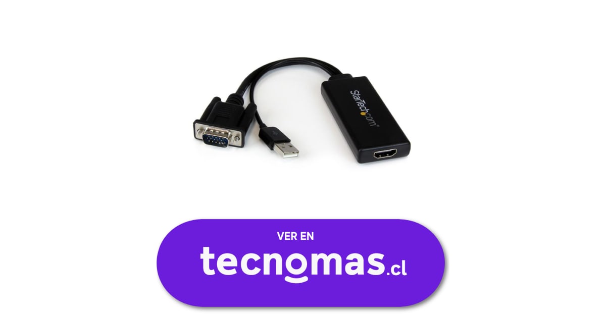 VGA2HDU Adaptador VGA/HDMI audio y alimentación USB portátil 1080p