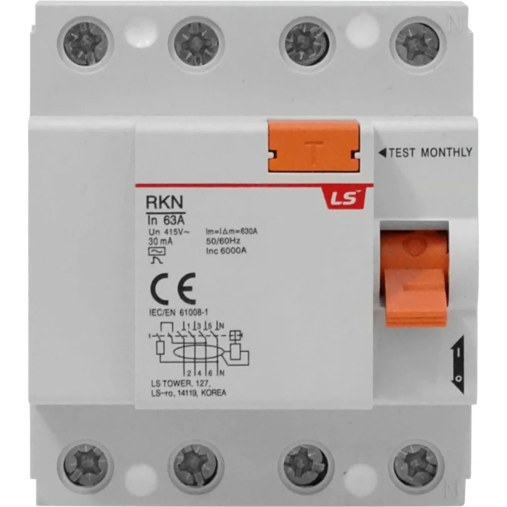 Imagen 3 de LS 4x63A 3P+1N 30mA Interruptor Diferencial BTDIN Proteccion RKN 72mm
