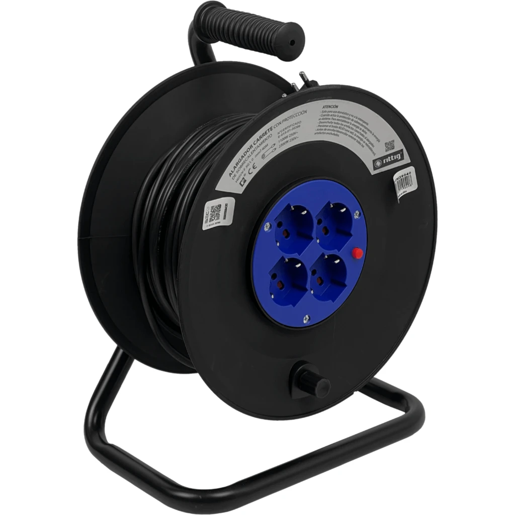 RITTIG 40mts Alargador Carrete 4-Multinorma-H 1-16A-IM 250V Proteccion