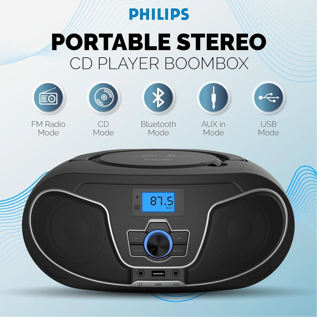 Imagen 2 de RADIO BOOMBOX CD BT TAZ3300B PHILIPS
