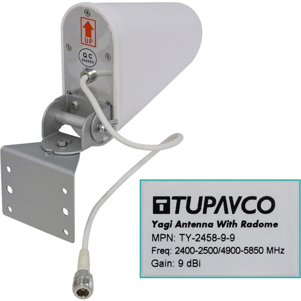 Imagen 1 de TUPAVCO 9dBi 2,4/5GHz 2400-2500/4900-5850MHz Antena Yagi 54ox44o N-H