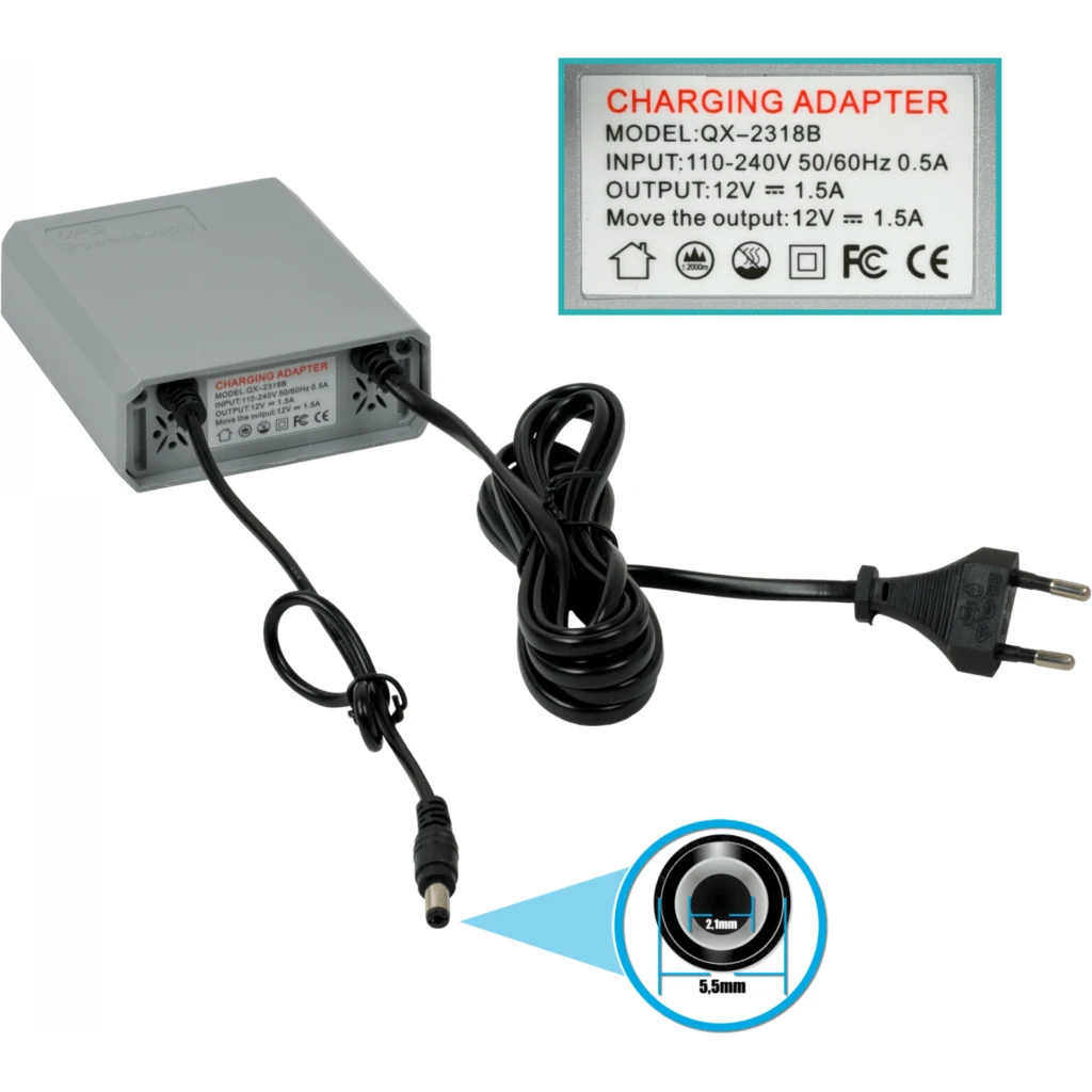 Imagen 5 de UPS 12Vdc 43Wh 3600mAh in:220VAC out:12V/2A Plug-5,5x2,1mm Bats-Litio