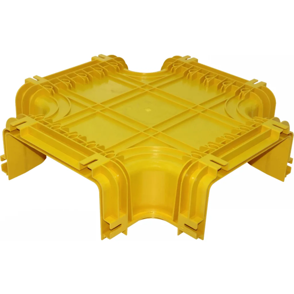 Imagen 3 de 240x100mm Derivacion Cruz Horizontal Amarilla PC+ABS LSZH Hembra