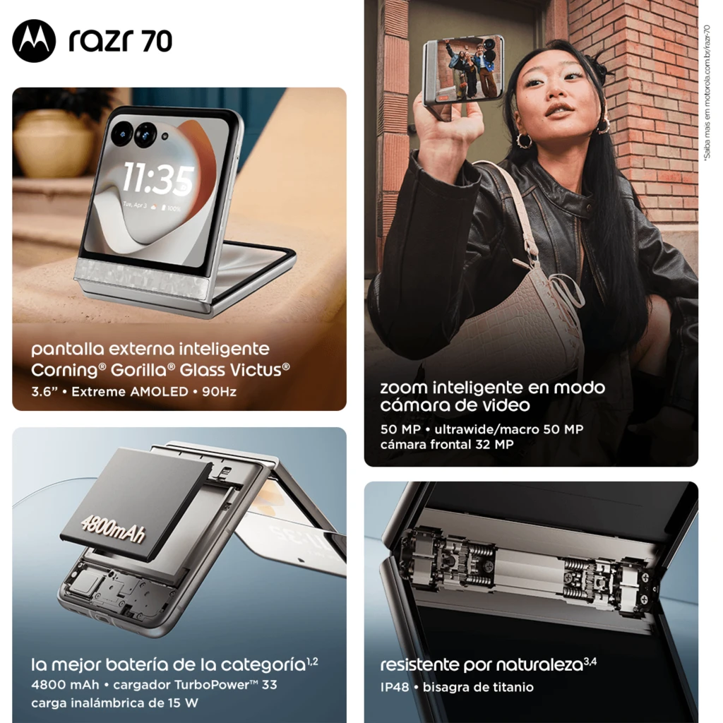 Imagen 4 de Motorola Razr 70 - Cellular phone - Pink