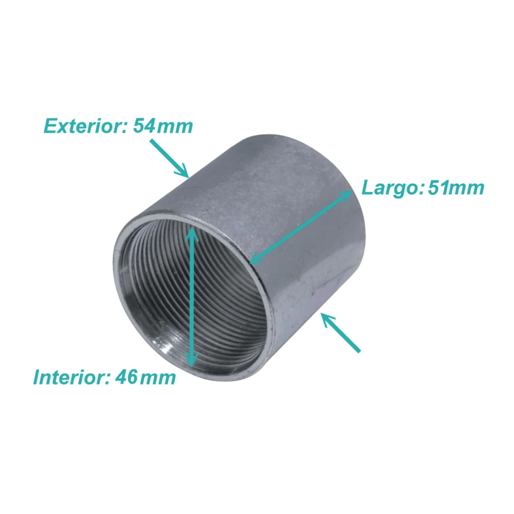 Imagen 1 de Zincado 1-1/2-Pulg Copla Largo-54mm Hilo Interno