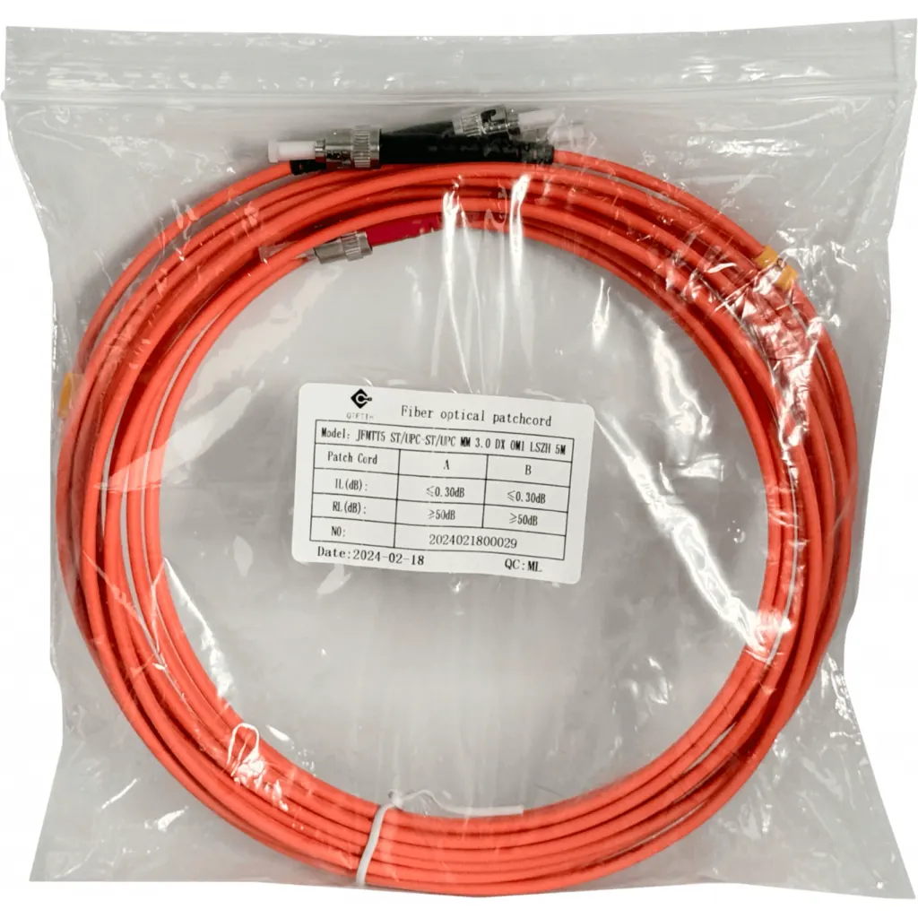 Imagen 1 de 5mt ST-ST OM1 Multimodo MM Duplex Jumper Fibra 62.5/125um LSZH