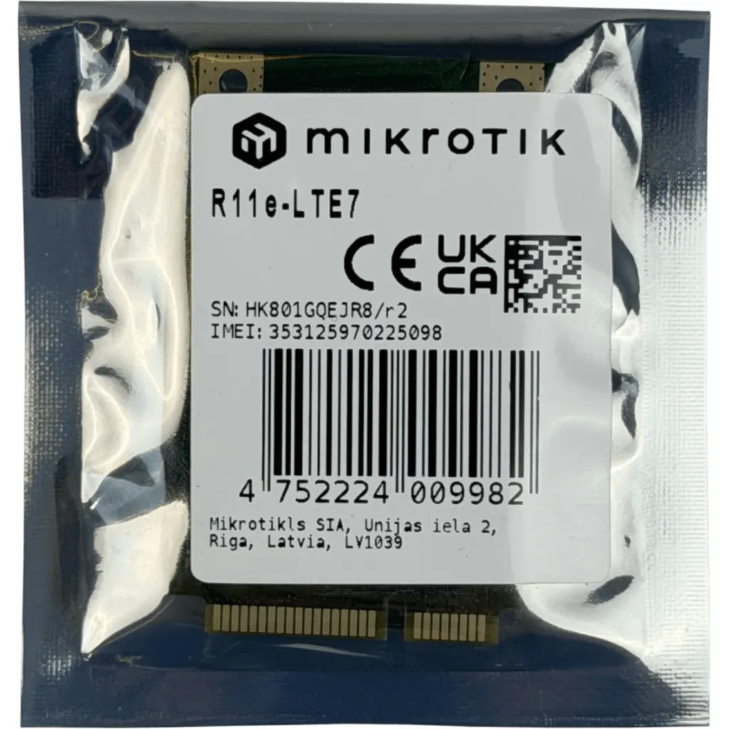 Imagen 3 de MIKROTIK LTE CAT7 1/3/5/7/8/20/28/32/38/40/41 MiniPCIe 2-U.FL 4G/3G  