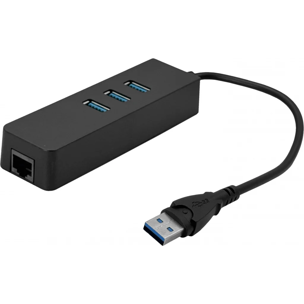 Imagen 1 de 1-USB3.0-AM 1-LAN-RJ45-Ethernet 10/100mbps Hub-3p Win Mac Linux