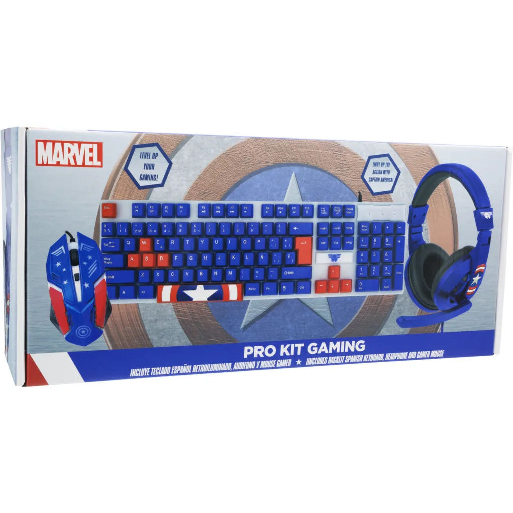 Imagen 1 de GAM745043-CAP-ESP KIT GAMER CAPITAN AMERICA 3 EN 1 TEC/MOU/A
