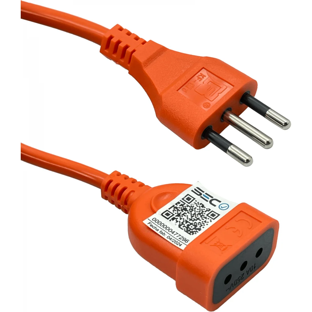 Imagen 1 de Alargador Extensión Eléctrico 10A 5mts Enchufe Chileno Naranjo - Macrotel