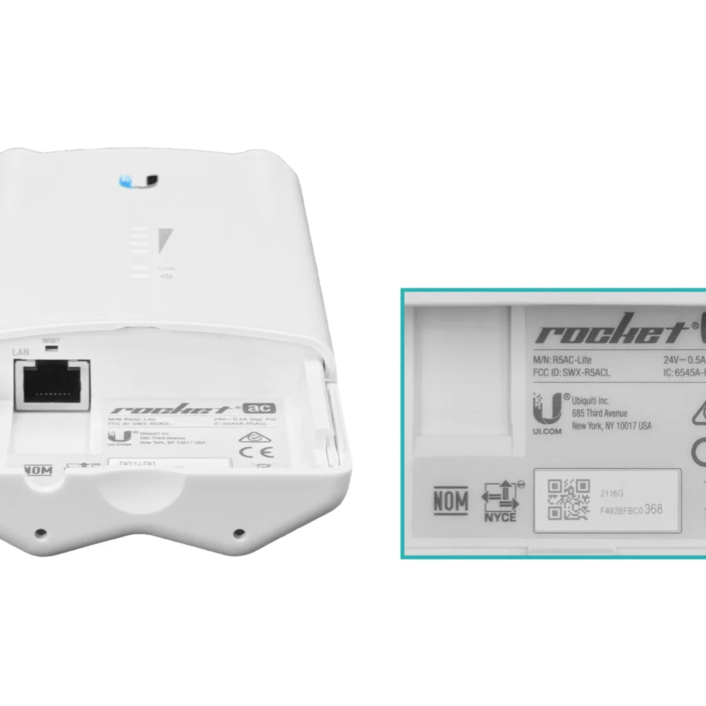 Imagen 3 de Ubiquiti AP Rocket M5 ac Lite de 5.8 GHz airMAX ac BaseStation R5AC-LITE