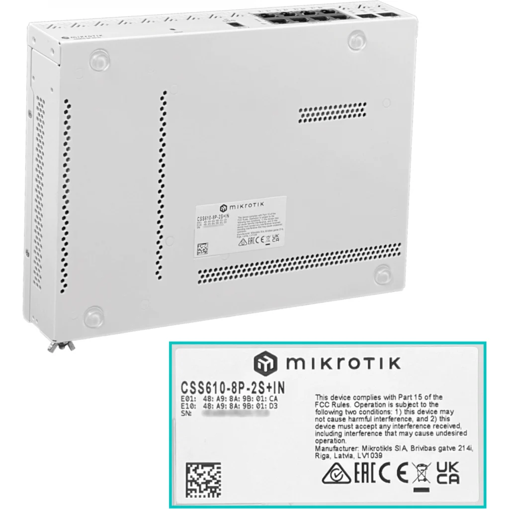 Imagen 1 de MIKROTIK 8-1000-PoE 140W-tot 2-SFP+10G Switch Rack 100-240VAC 48-57VDC