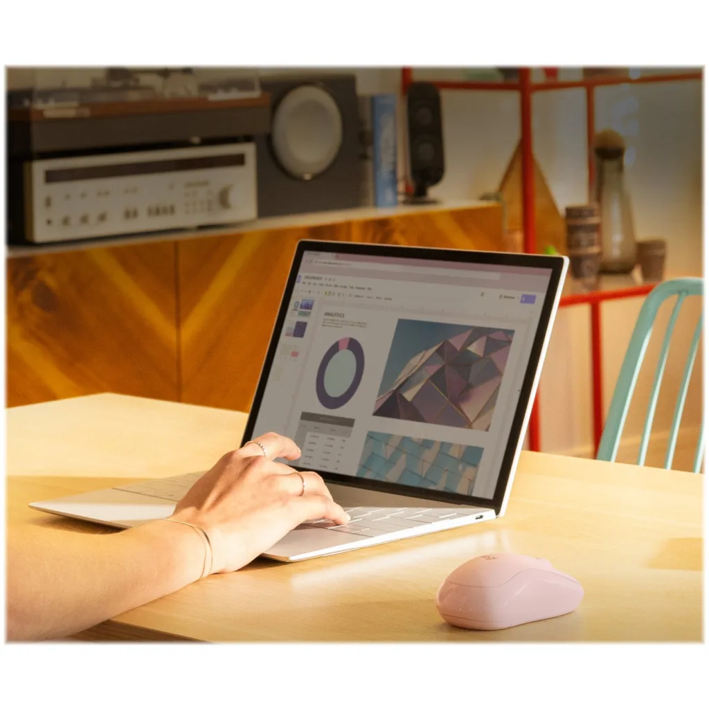 Imagen 3 de Mouse Inalámbrico Logitech M240 Silent Óptico 4000DPI 3 Botones Bluetooth Rosado