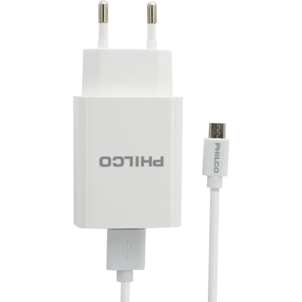 Imagen 1 de Cargador Smartphone Philco QC620, 18W Cable micro-USB 1.2mts Qualcom 3.0, Blanco