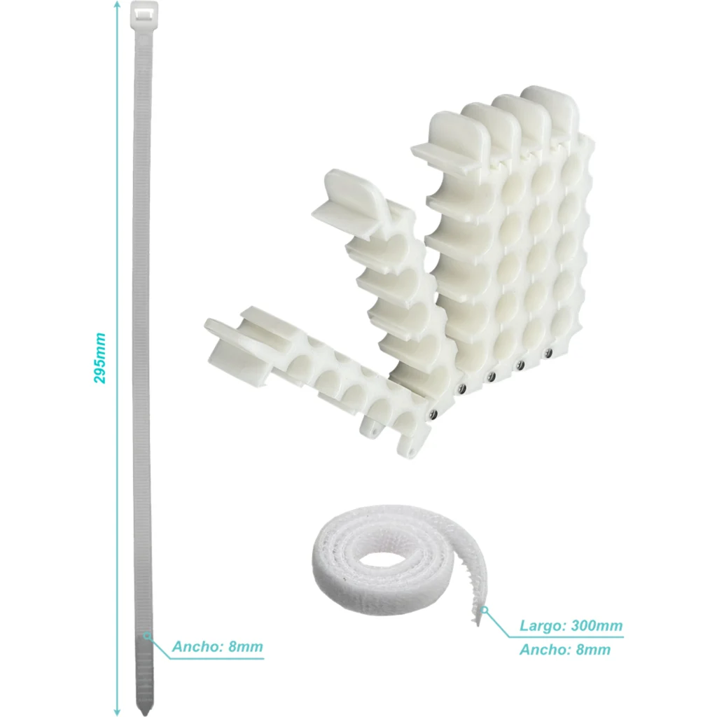 Imagen 4 de Peine para 5x5 25 Cables UTP/FTP max-9mm Ordenador Manojo Blanco 8x8cm