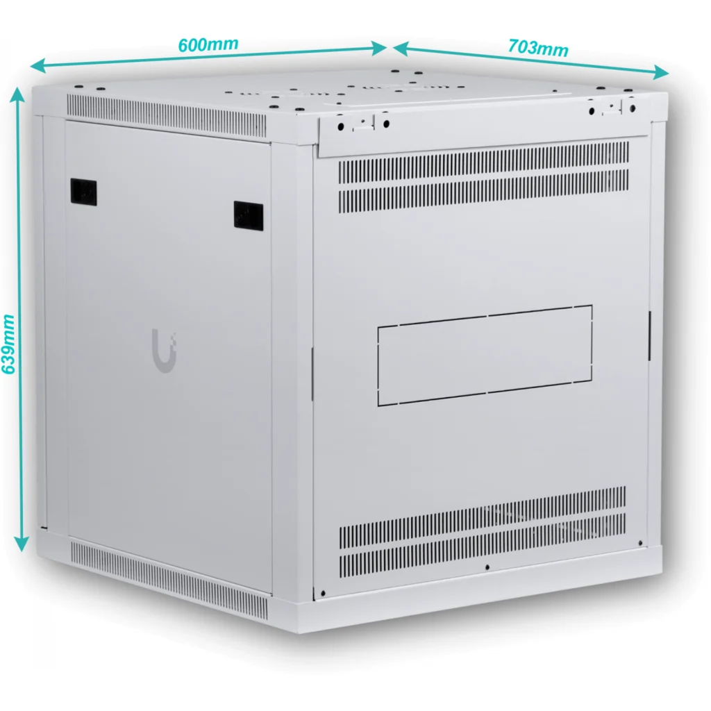 Imagen 1 de UBIQUITI Blanco 12U 60cm-Fondo Puerta-Vidrio Gabinete Rack Pared Muro