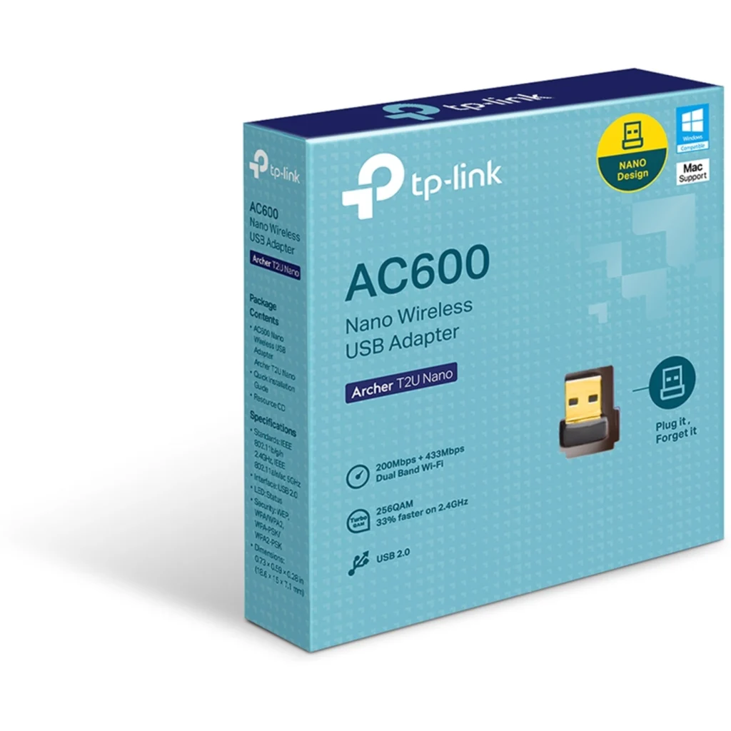 Imagen 3 de Adaptador USB WiFi TP-Link Archer T2U nano, AC600 Wi-Fi 433Mbps 5GHz Nano USB