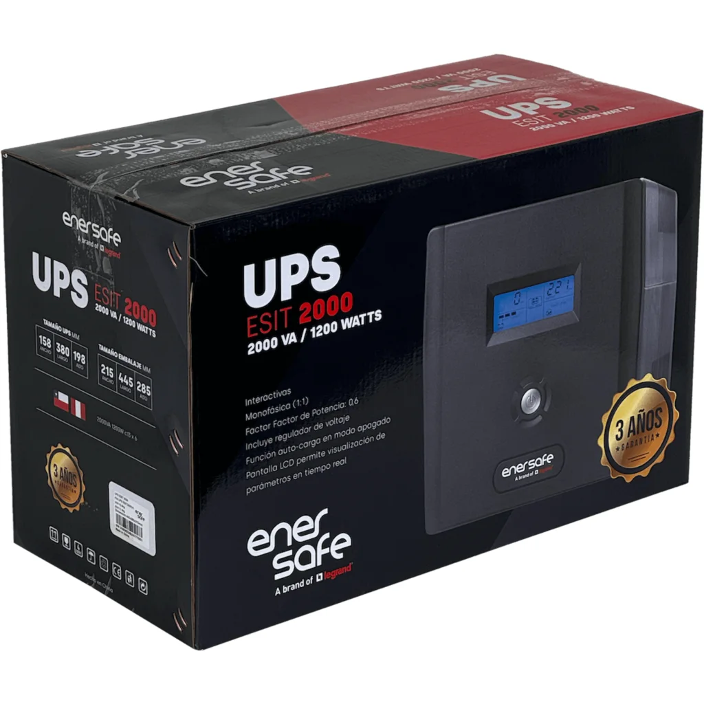Imagen 2 de ENERSAFE 130WH 2x9AH 2KVA 1200W 6-C13 162-290VAC 2-6ms UPS