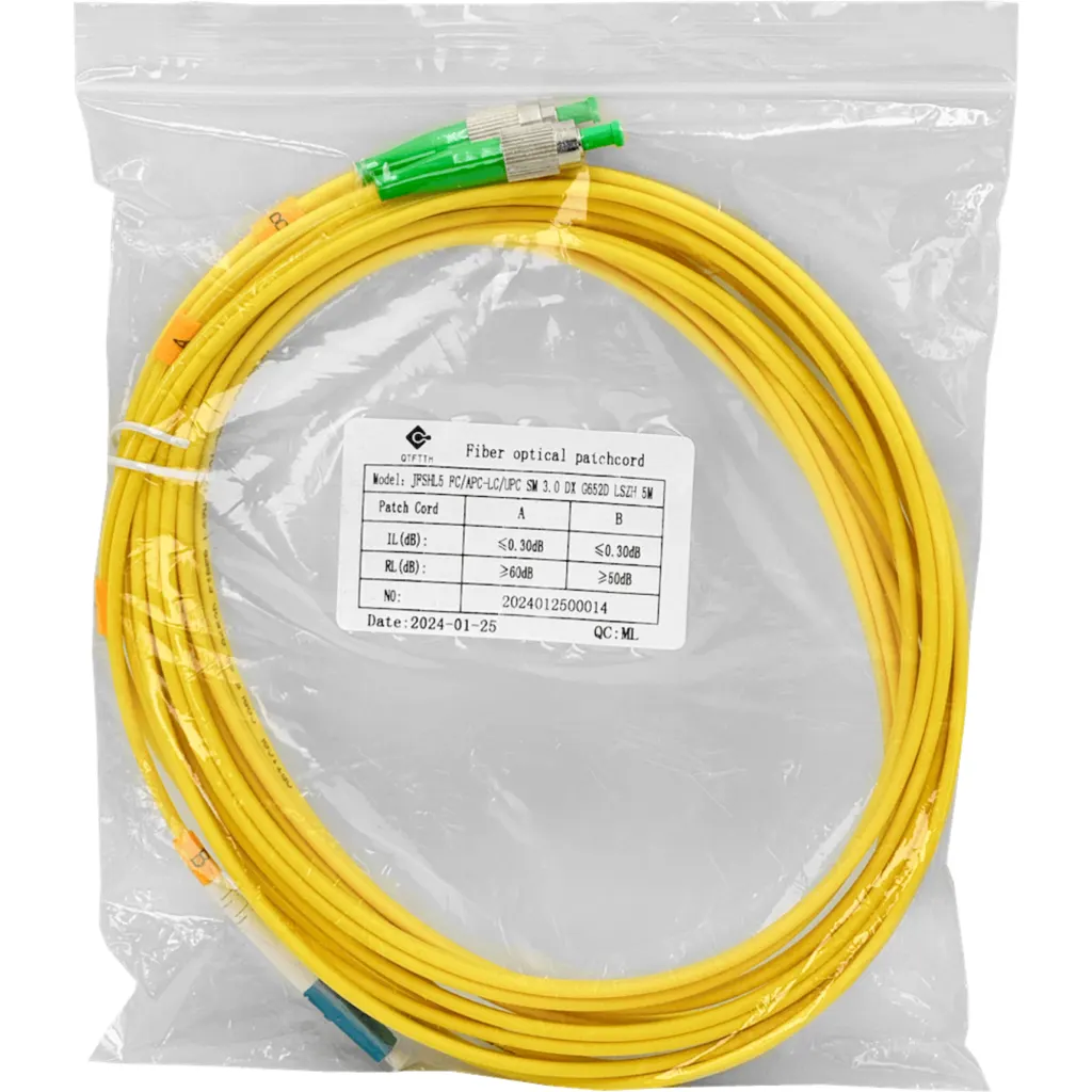 Imagen 2 de 5mt FC/APC-LC/UPC MonoModo SM Duplex Jumper Cable Fibra 9/125um 3mm 