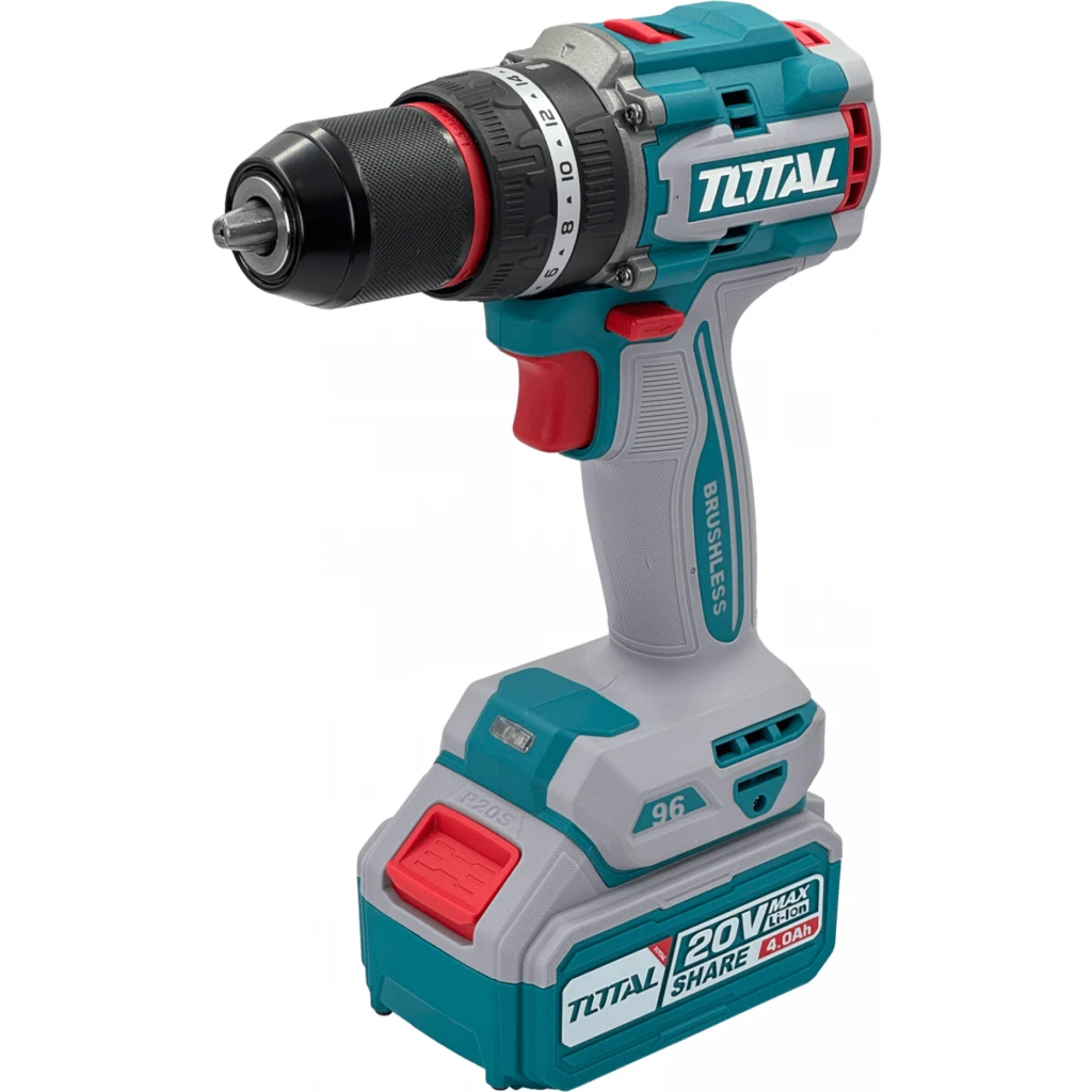 Imagen 6 de TOTAL P20S 20V 2x4A Baterias Litio Taladro 1,5-13mm TIDLI20968