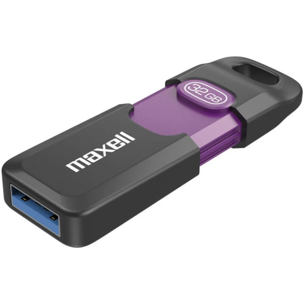 Pendrive 32GB Maxell FLIX32GB, USB-A 3.2 Color Negro/Morado