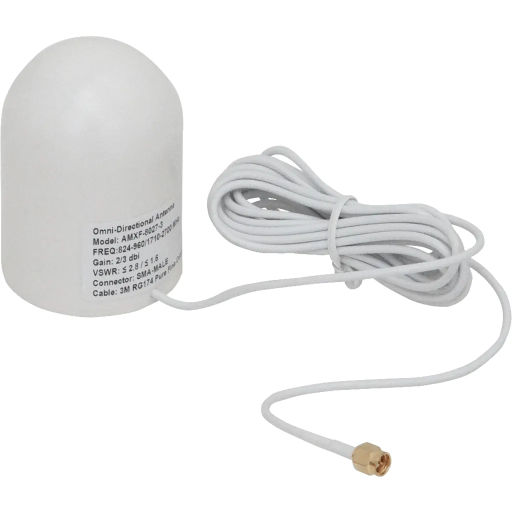 Imagen 1 de Antena Omnidir 2-3dBi 824-960/1710-2700MHz 4G .SMA-M 3mt BaseMagnetica