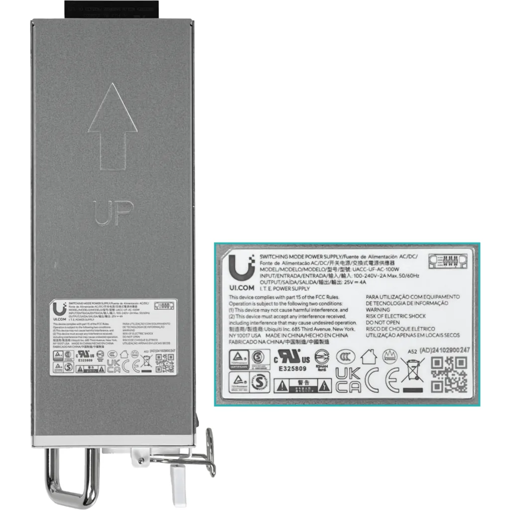UBIQUITI Fuente de poder 24V 4A 100W 100-240V C14 p/UISP-FIBER-OLT-XGS