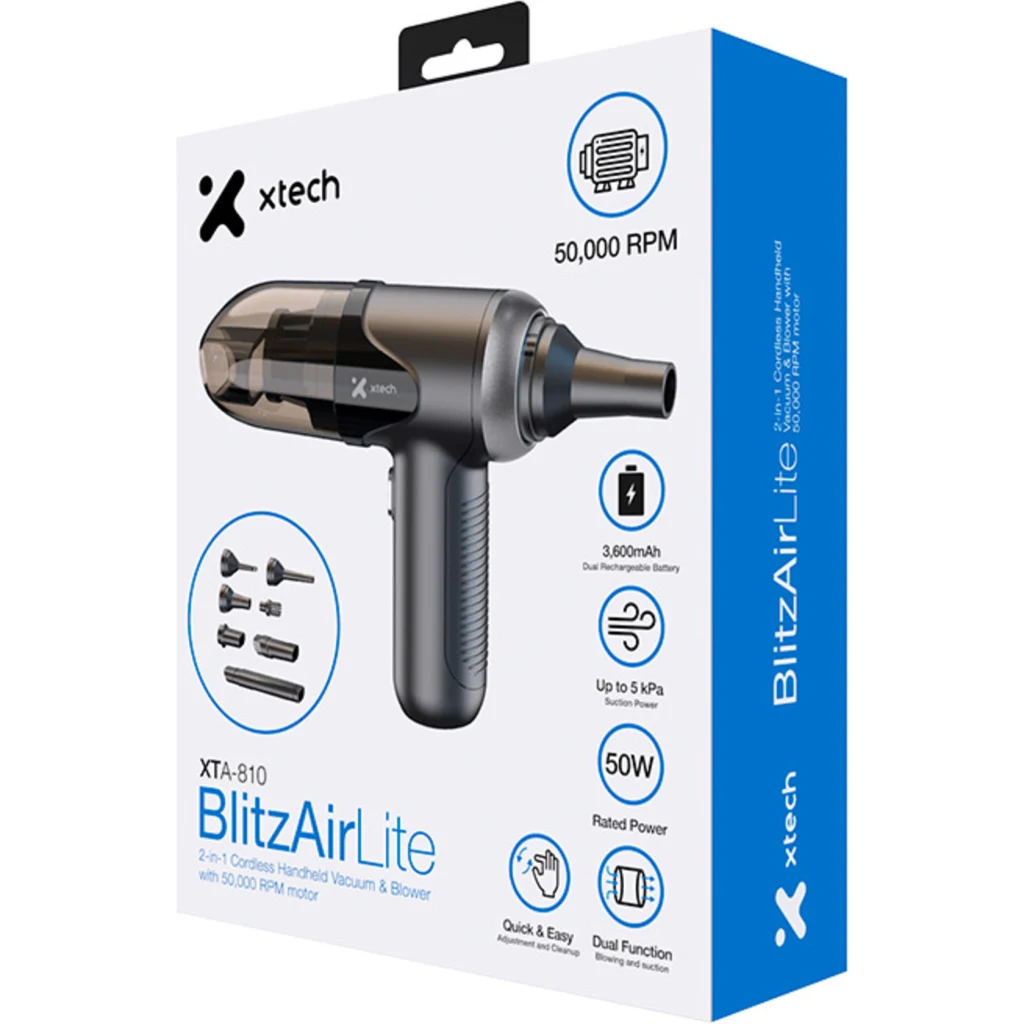 Imagen 10 de Xtech - 2-in-1 Handheld Vacuum - & Blower 50KRPM XTA-810