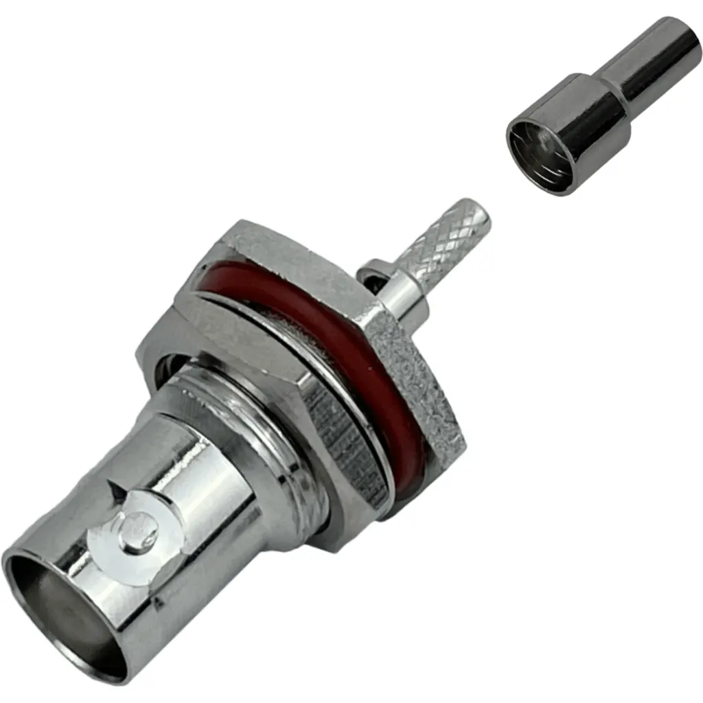 Imagen 2 de BNC-Hembra RG316 13mm-Diamet Panel Conector Crimpeable Coaxial CA100