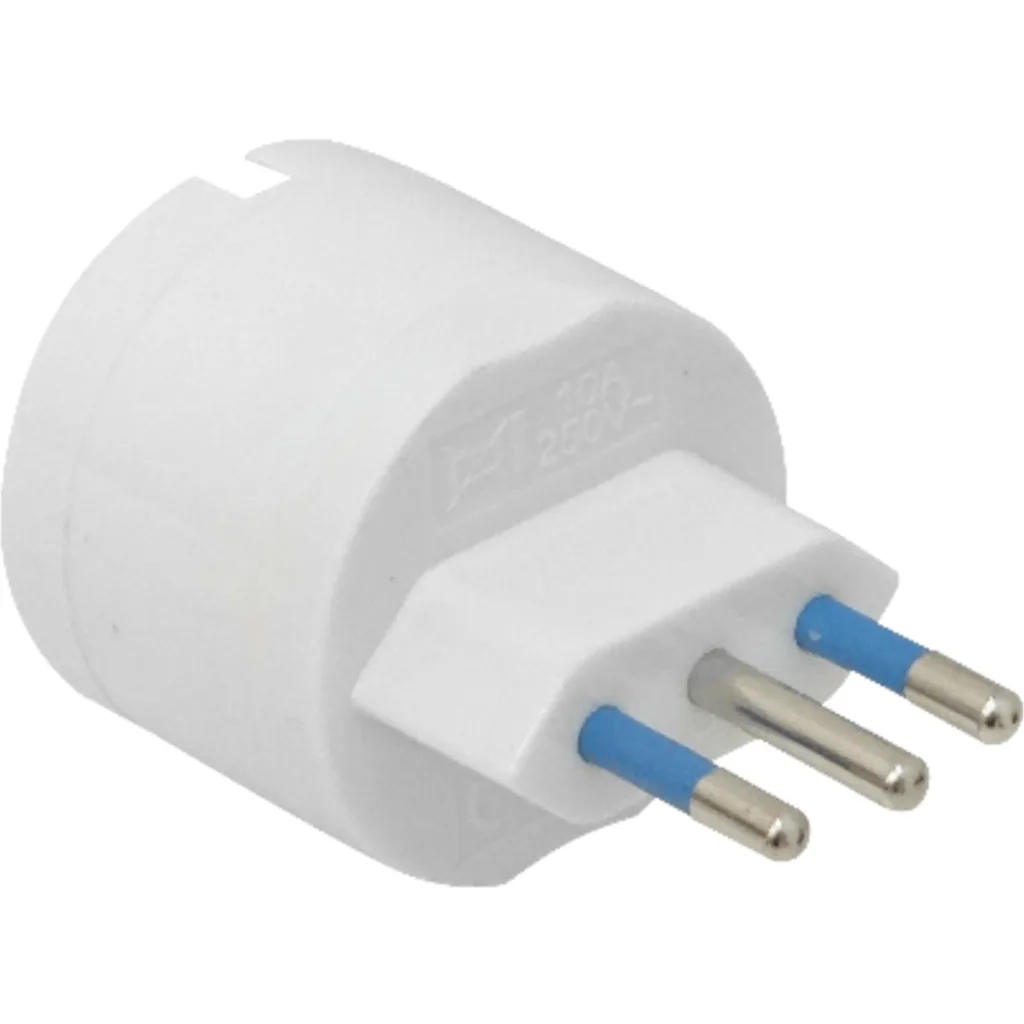 Adaptador enchufe 10 A con tierra Aleman-Chileno sin certificación