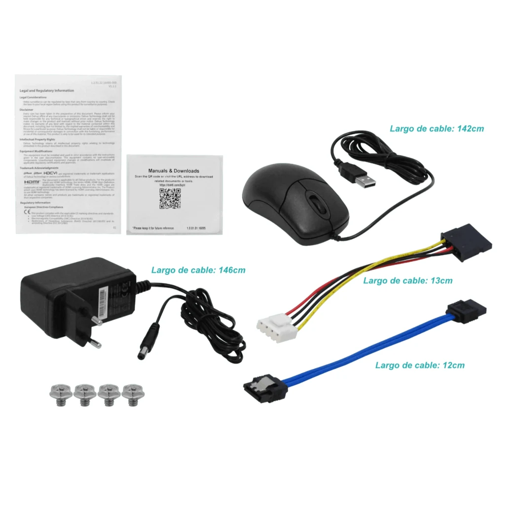 DAHUA Penta 4-BNC 2-IP req-1-SATA LAN-100 HDMI VGA 2-USB H.264 inc-12V