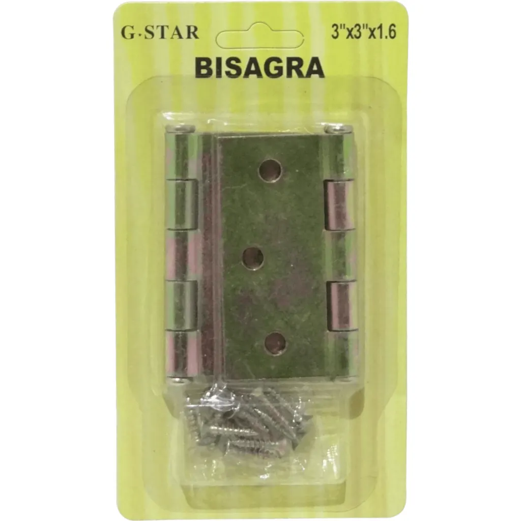 Imagen 1 de 2-Bisagras 3x3-Pulg x1,6 3-Tornillos inc-12-Tornillos 76x76mm