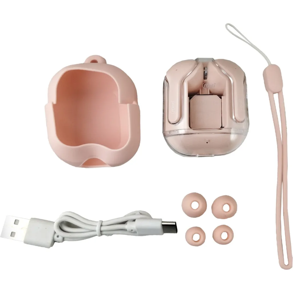 Imagen 2 de MLAB AUDIFONO TWS GLASS CRYSTAL + SILICON CASE PINK