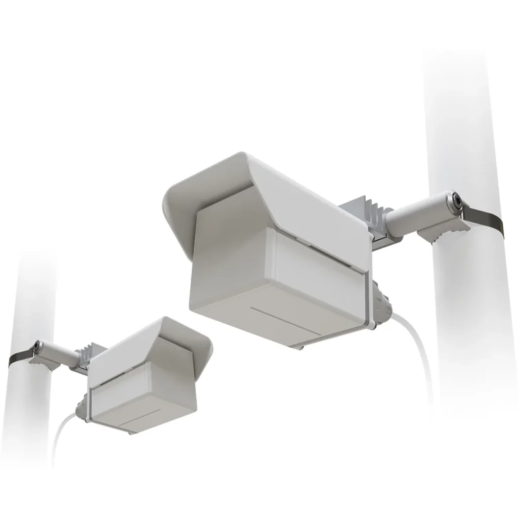 Par Wireless Wire Cube Pro 60GHz 802.11ay con respaldo 5GHz ac, Gigabit y PoE. Enlace full dúplex hasta 2.4 km.