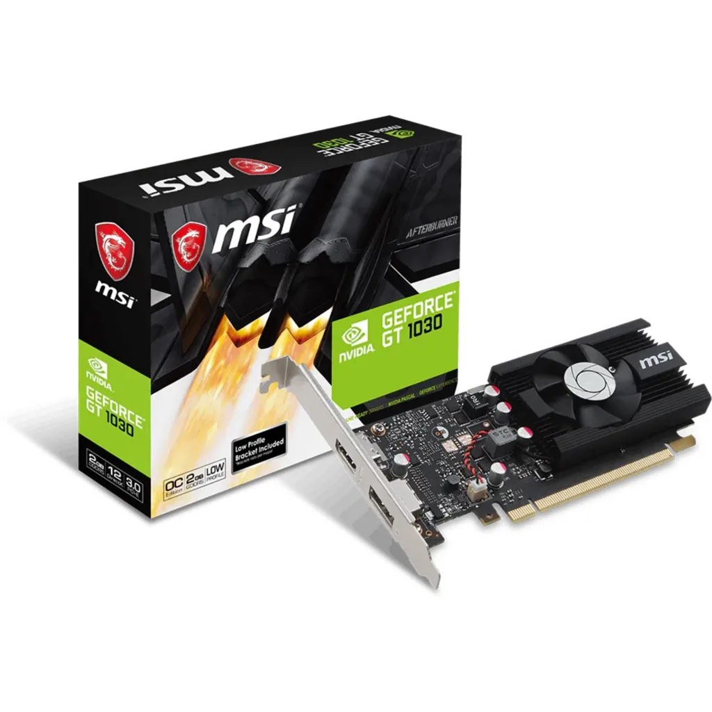 Tarjeta de Video MSI Nvidia GeForce GT 1030 2G LP OC, 64 bits, Bajo perfil, DisplayPort / HDMI™