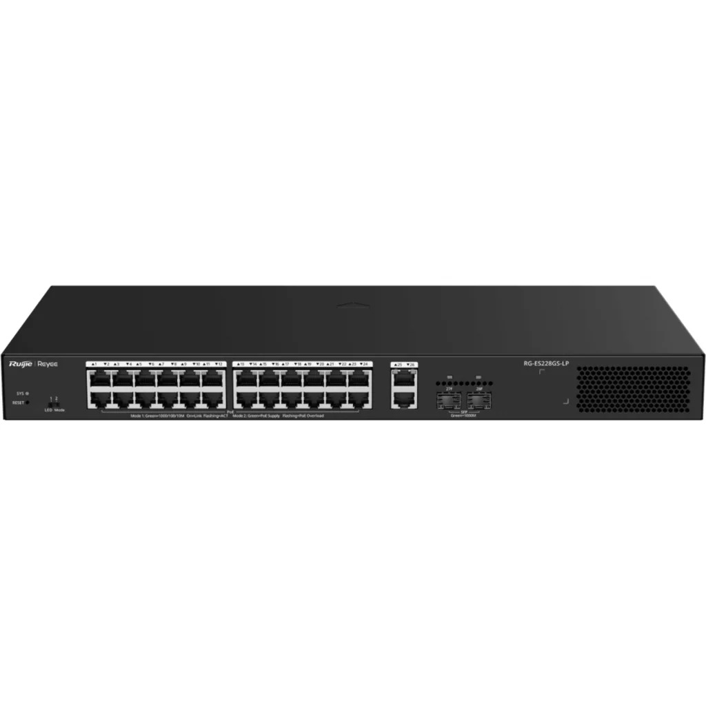 RG-ES228GS-LP Switch PoE administrable de 28 puertos