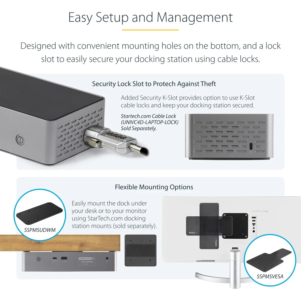 Imagen 6 de Docking Station StarTech USB-C a Prts: 4*DP 4*HDMI LAN Jck3.5mm 3*USB-A USB-C