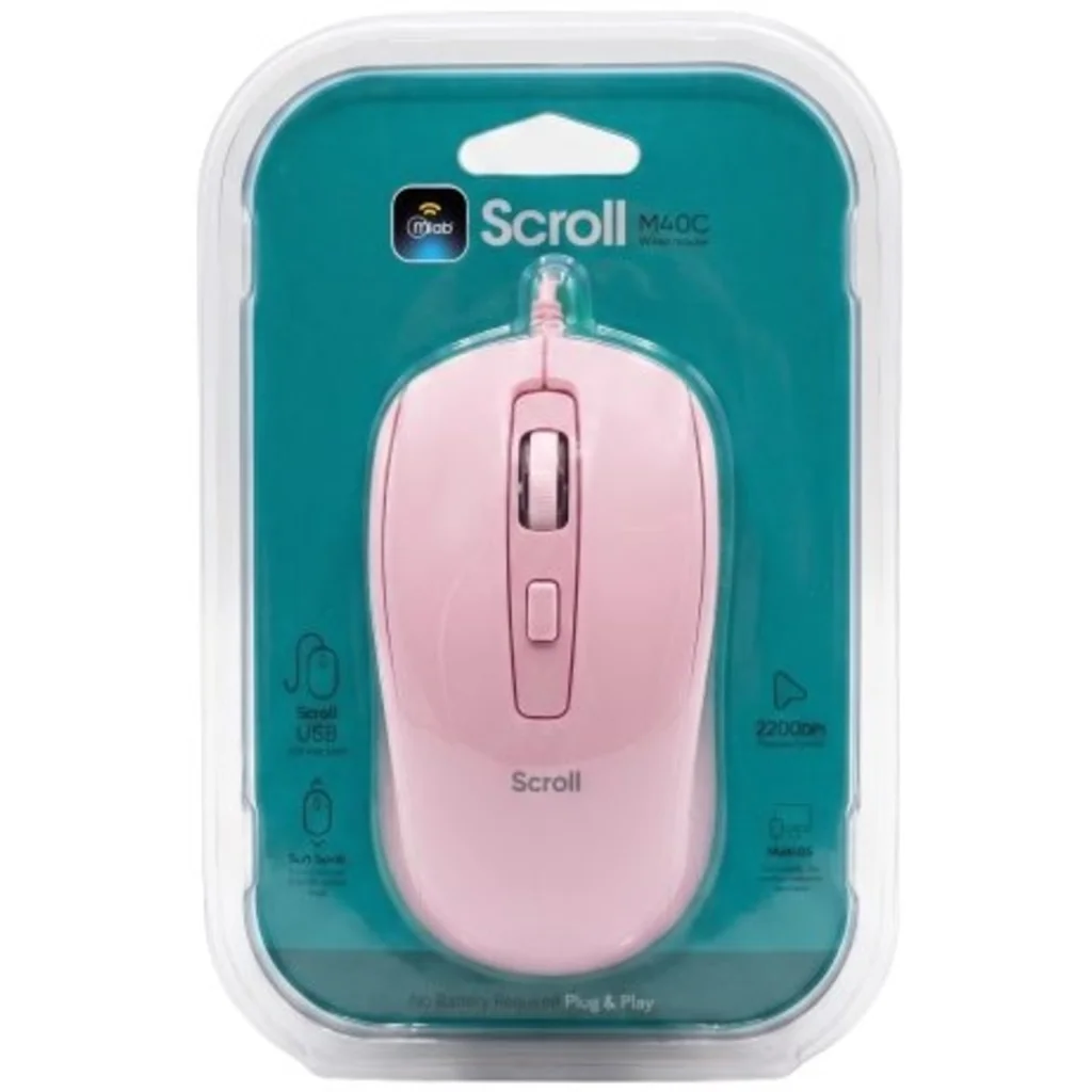 Imagen 1 de MLAB MOUSE CABLE USB 1600DPI SCROLL M40C PINK