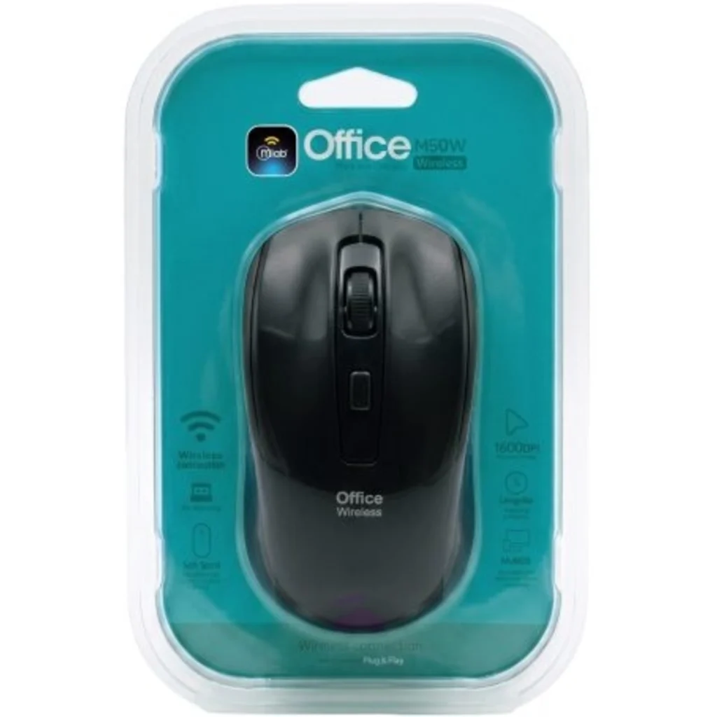 Imagen 1 de MLAB MOUSE INALAMBRICO 2,4GHZ 1600DPI OFFICE M50W BLACK
