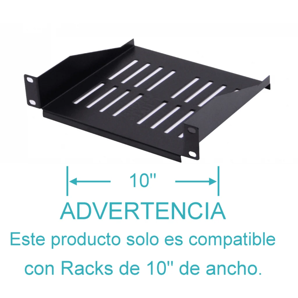 Imagen 1 de LINKMADE 1U 10 Pulg-angosto 20cm-Fondo Bandeja Ventilada Acero-1,2mm