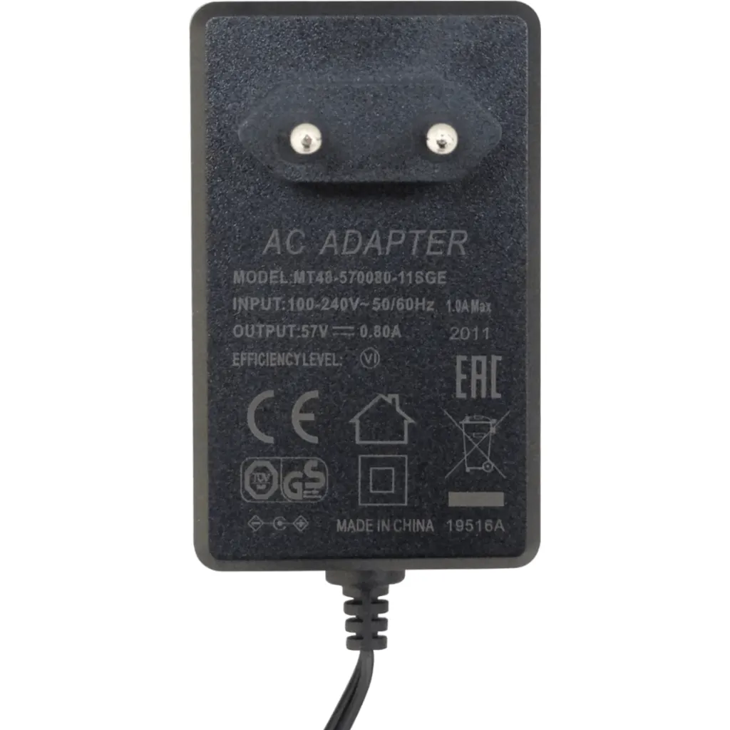 MIKROTIK 57V 0,8A 45,6W Plug-5,5x2,1mm Fuente Poder MT48-480095-11DG