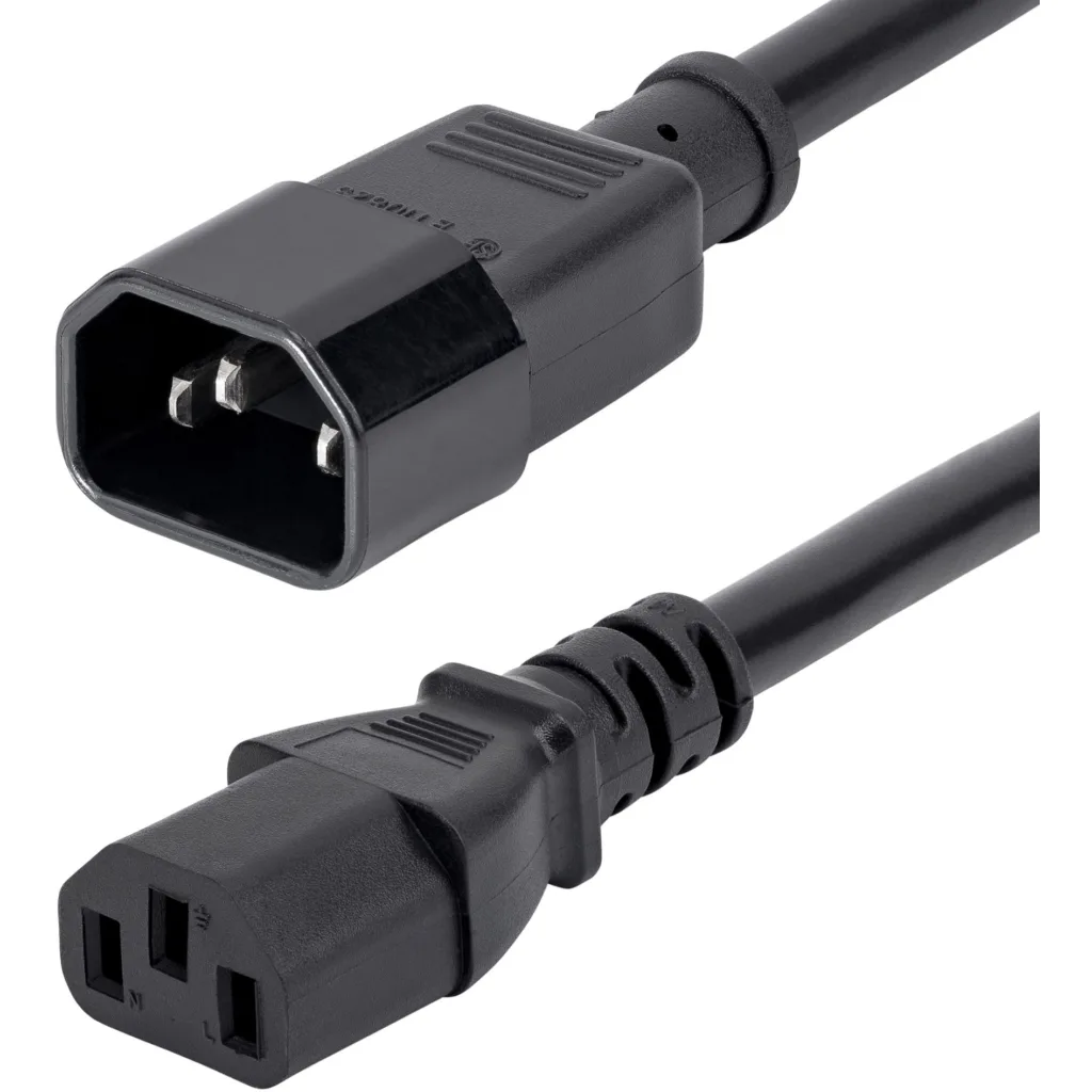 Cable Extensor de Alimentación de Computación C14 a C13 14 AWG  90cm
