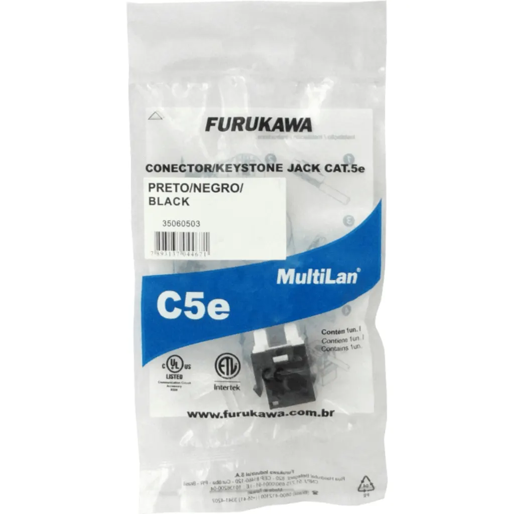 FURUKAWA Negro Cat5e UTP Multilan Punch Keystone Hembra RJ45 35060503